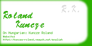 roland kuncze business card